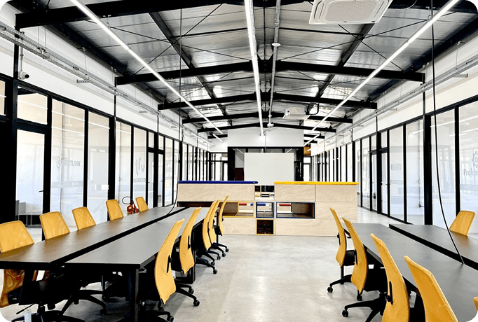 Área de coworking do Pradotech